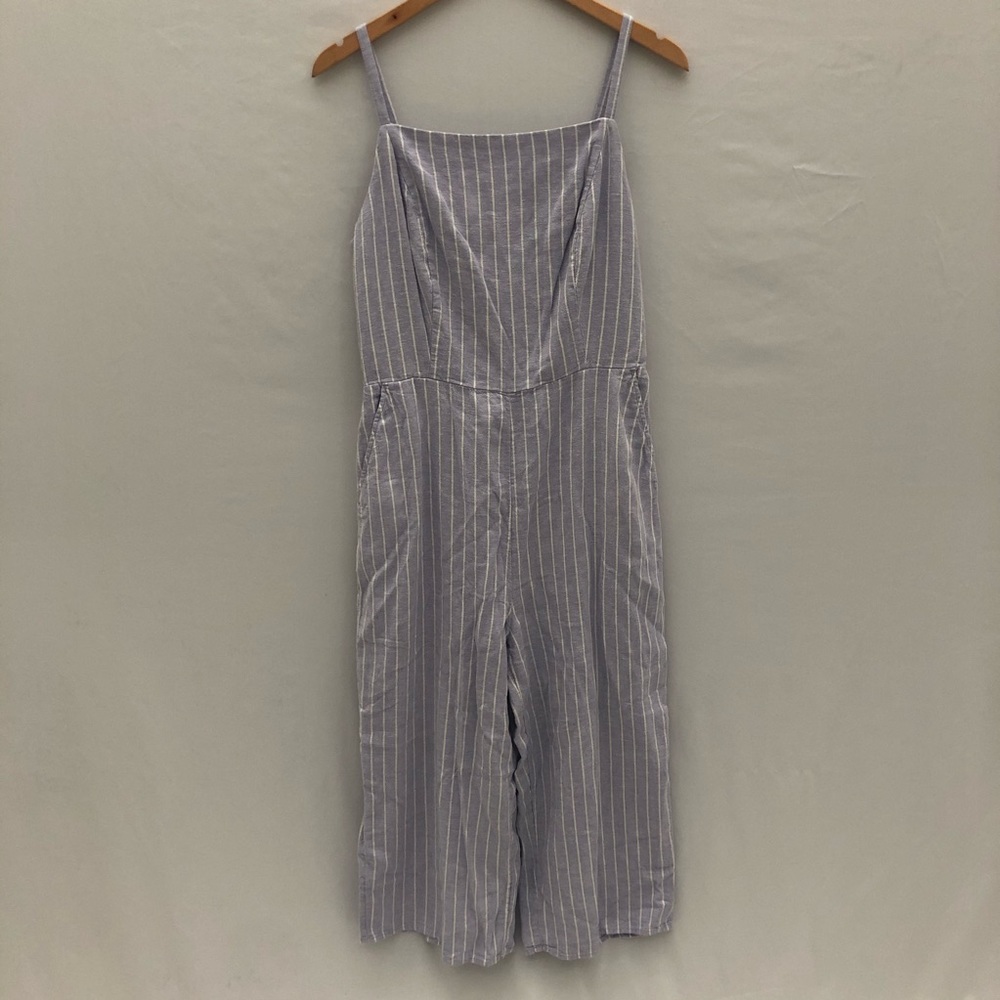 NWT Old Navy Blue Striped Jumpsuit Sz L